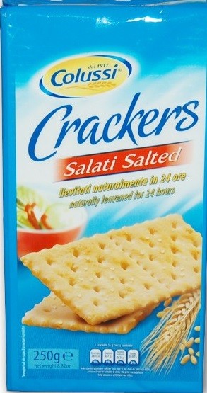 CRACKERS COLUSSI SALTED 500 GR SERVINGS SALAD SNACK CRACKERS WITH SALTY